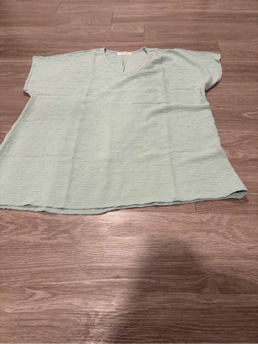 Relaxed V-Neck Pocket Tee in Light Mint
